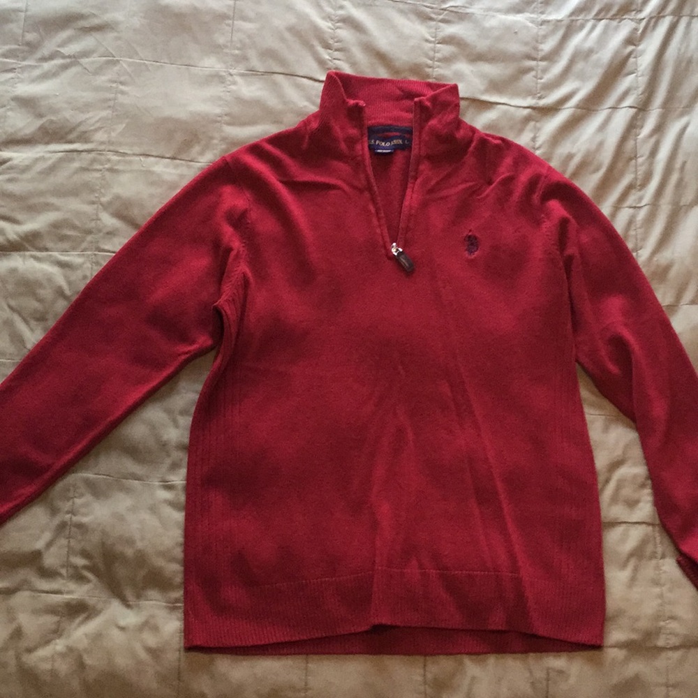 Large burgundy U.S. Polo Assn. pullover sweater
